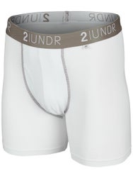2UNDR Men's Swing Shift 6" Boxer Brief- White