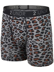 2UNDR Men's Swing Shift 6" Boxer Brief- Leopard