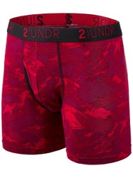 2UNDR Men's Swing Shift 6" Boxer Brief- Red Storm