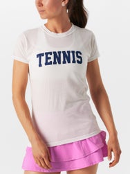 Bubble Women's Classic Tennis T-Shirt - Wh/Navy