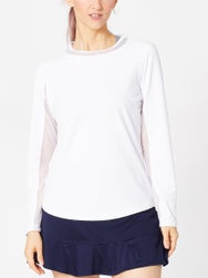 IBKUL Women's Solid Long Sleeve Top - White