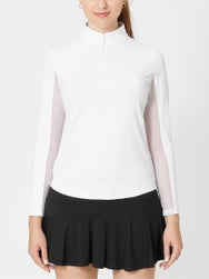 IBKUL Women's Long Sleeve Mock Top - White