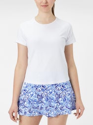 IBKUL Women's Solid Short Sleeve - White