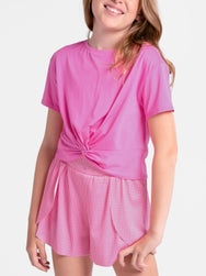 Lucky In Love Girl's Core Checkmate Short - Taffy Pink