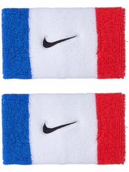 Nike Swoosh Doublewide Wristbands 2Pk Royal/Red/Bk