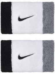 Nike Swoosh Doublewide Wristbands 2Pk White/Grey