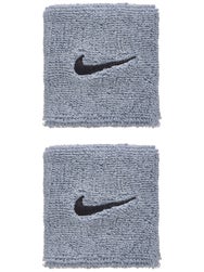 Nike Swoosh Singlewide Wristbands 2 Pk Grey/Black