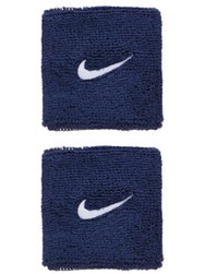 Nike Swoosh Singlewide Wristbands 2 Pk Navy/White