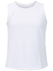 Sofibella Girl's Tres Blanc Trellis Trim Tank