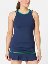 Sofibella Women's Green Spirit Wave Trim Tank