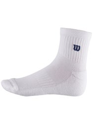 Wilson Core Quarter Sock - White/Navy