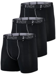 2UNDR Men's Swing Shift 6" Boxer Brief 3-Pack - Black