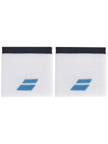 Babolat Men's 2025 Logo Singlewide Wristbands - White