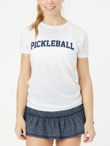 Bubble Women's Classic Pickleball T-Shirt - Wh/Navy