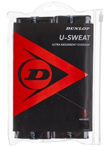 Dunlop U-Sweat Overgrip Black 12-Pack Zipper