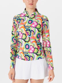 IBKUL Women's Yolanda Long Sleeve Zip Mock