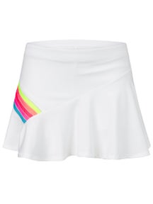 Lucky in Love Girl's Prisma Stripe Skirt- White
