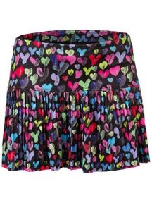 Lucky In Love Girl's Thumbprint Hearts Pleat Skirt