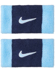 Nike Swoosh Doublewide Wristbands 2Pk Aquarius Blue/Nv