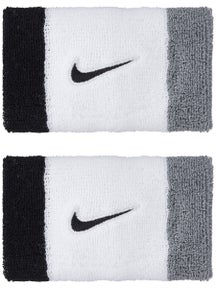 Nike Swoosh Doublewide Wristbands 2Pk White/Grey