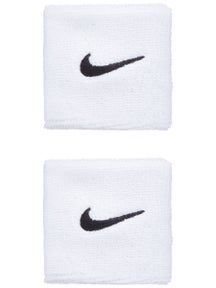 Nike Swoosh Singlewide Wristbands 2 Pk White/Black