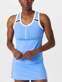 Sofibella Women's Classic Currents Zip Racer Tank