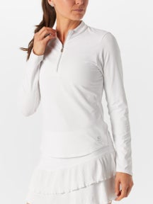 Sofibella Women's UV Half Zip Long Sleeve - White
