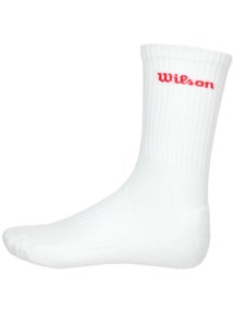 Wilson Core Crew Logo Sock - White/Infrared
