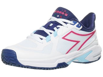 Diadora Trofeo 2 Women's Pickleball Shoes - Wh/Ny/Fu