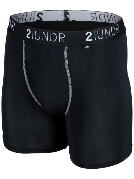2UNDR Mens Swing Shift 6 Boxer Brief- Black