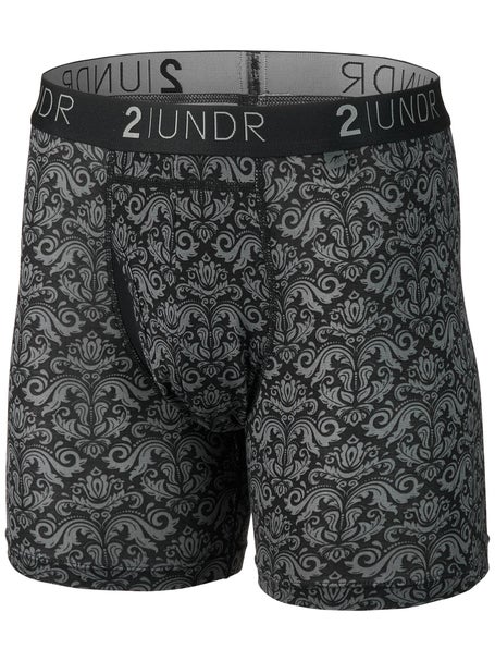 2UNDR Mens Swing Shift 6 Boxer Brief- Rococo Black