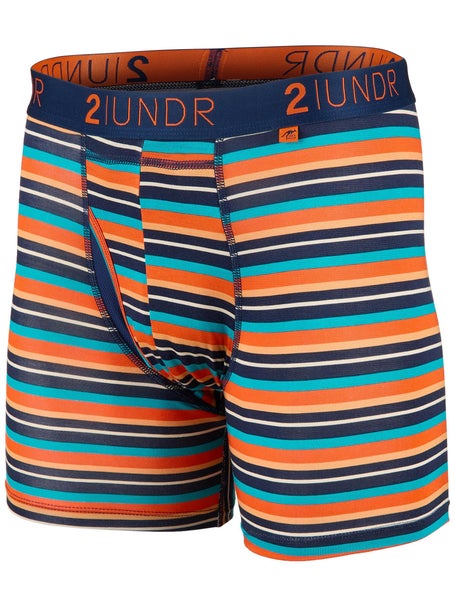 2UNDR Mens Swing Shift 6 Boxer Brief - Beach Stripe