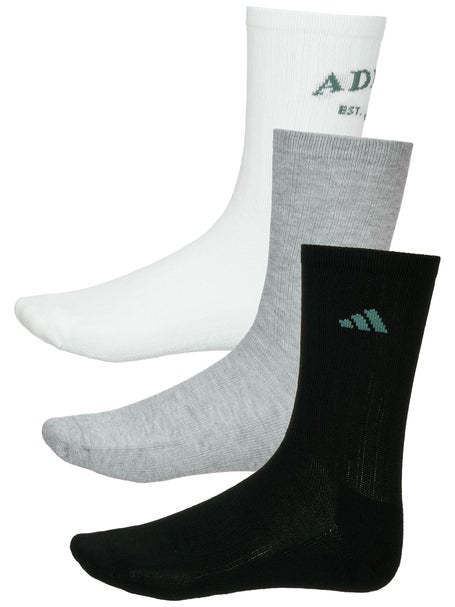 adidas Foundation Sport 3-Pack Crew Sock Bk/Gy/Wh