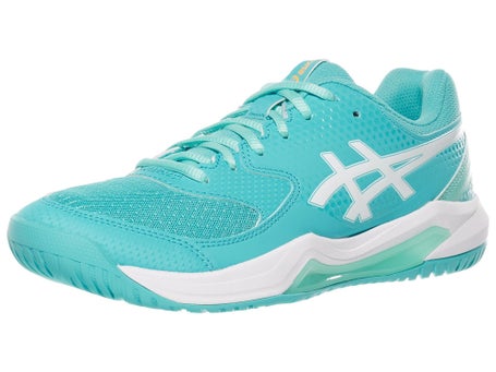 Asics Dedicate 8 Womens Pickleball Shoes Aqua/White