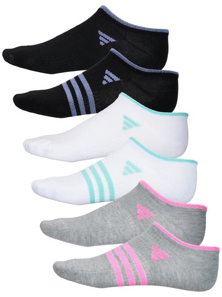 adidas Girls Superlite No Show 6-Pack Sock Multi