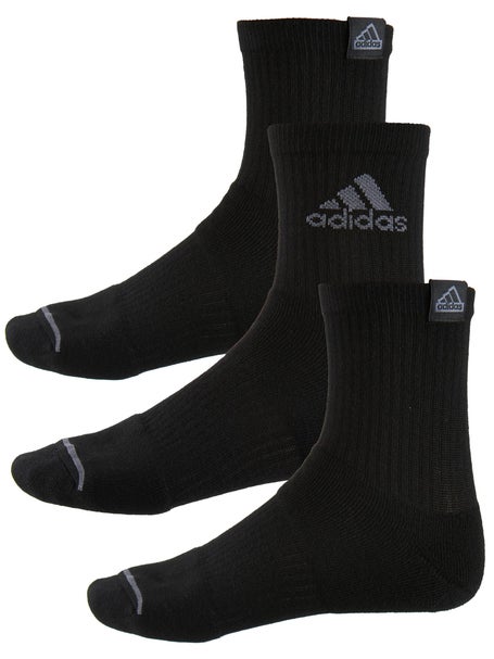 adidas Mens Cushioned 3.0 3-Pack Quarter Sock Black