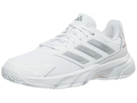 adidas CourtJam Control 3 White/Silver Womens Shoes