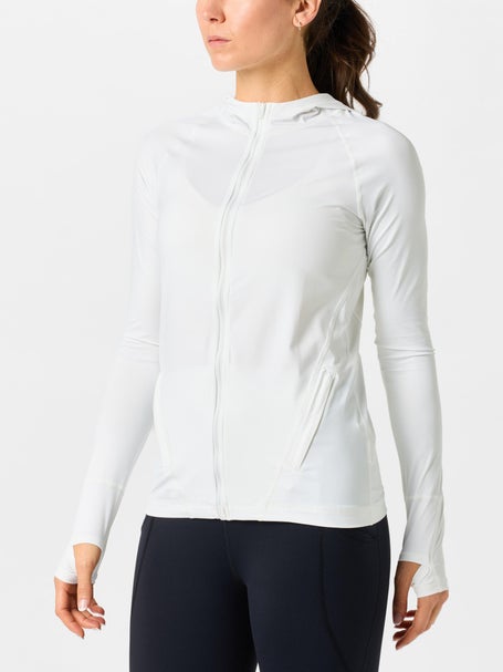 BloqUV Womens Full Zip Hoodie - White