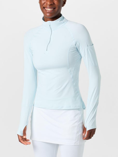 BloqUV Womens Half Zip Top - Ice Blue