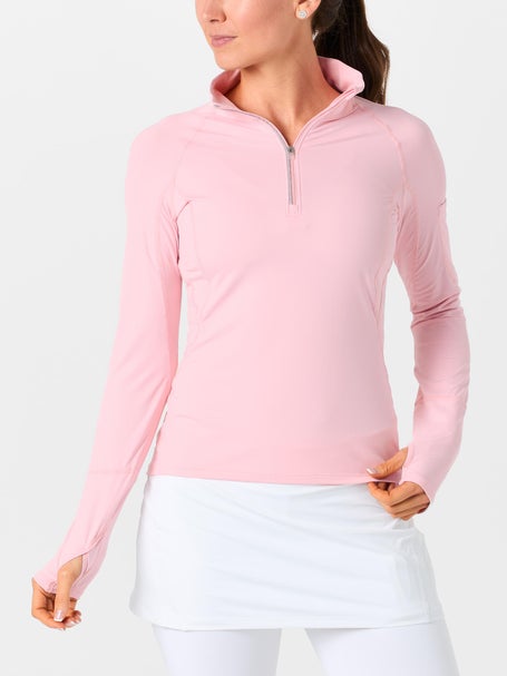 BloqUV Womens Half Zip Top - Tickle Me Pink