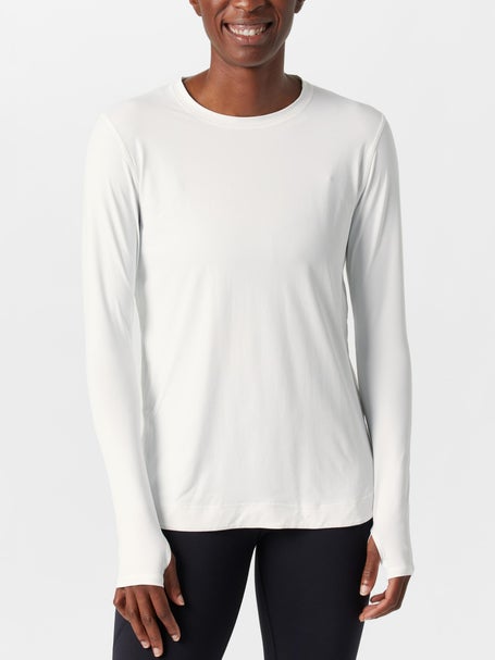 BloqUV Womens Relaxed Scallop Long Sleeve - White