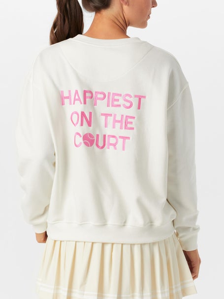 CourtLife Womens Happiest On The Court Tennis Crewneck