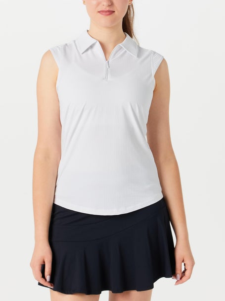 IBKUL Womens Sleeveless Polo - White