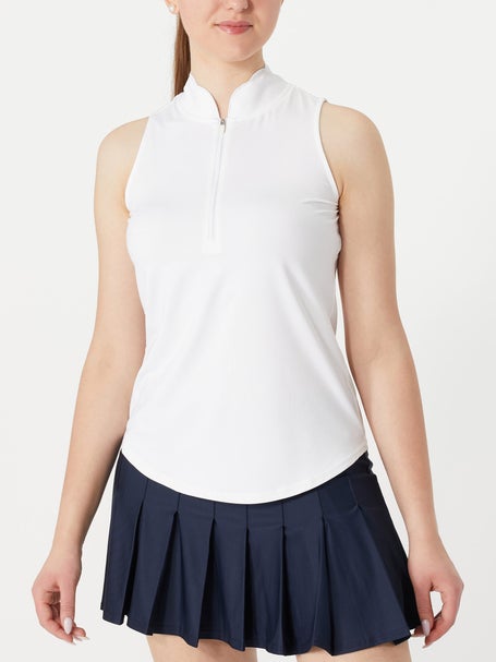 Jofit Womens Core Scallop Mock Cutaway Tank - White