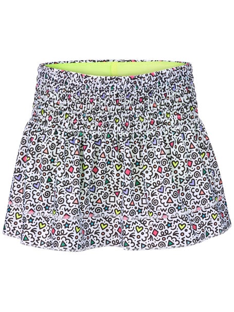Lucky in Love Girls Retro Doodles Smocked Skirt