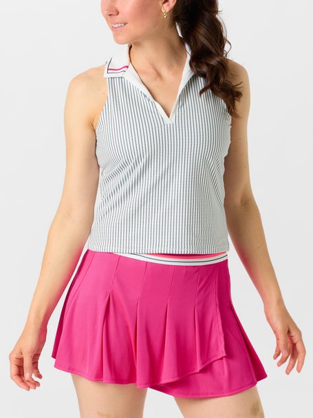 Lucky in Love Womens Glow Set Stripes Polo Tank