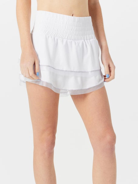 Lucky In Love Womens High Waist Double Ruffle Skirt