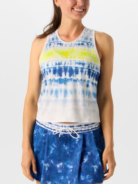 Lucky In Love Womens Shibori Wave Tank