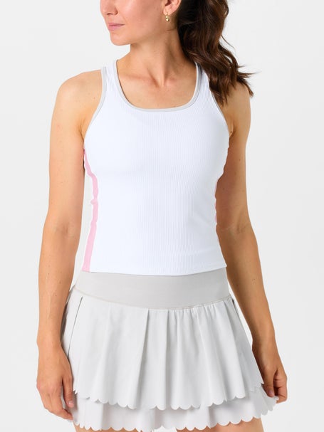 Lucky in Love Womens Weave It To Me Racer Rib Tank