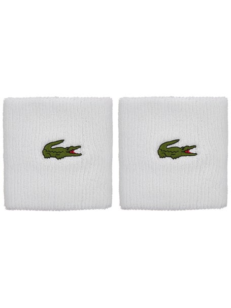Lacoste Mens Doublewide Wristbands White
